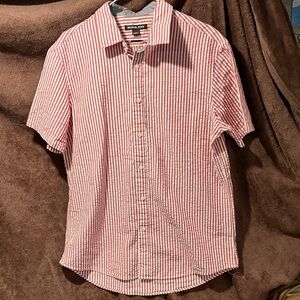 Michael Kors Men's Red and White Striped Shirt (item#1001